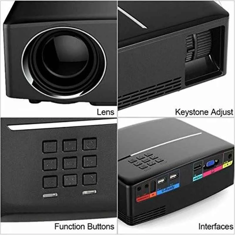 ViviBright GP80 1800LM 1920x1080p HD Home Theater Portable Black LED Projector with Remote Controller, HDMI, VGA, AV & USB - view 4