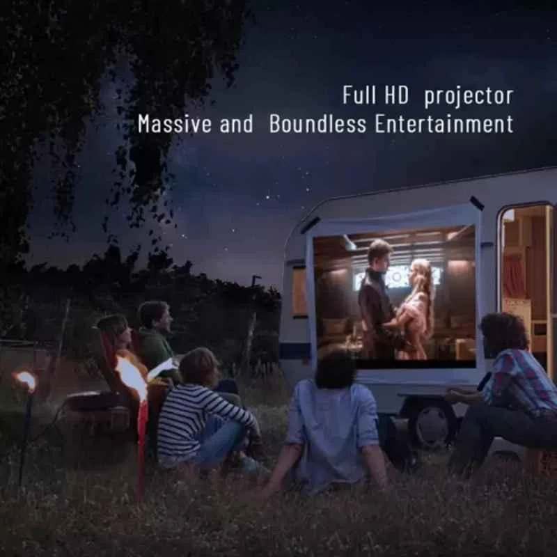 Hardon 16 1920x1080p 4000 lm FHD Android 9.0 Dual Band Wi-Fi Black Portable Projector with 8GB Internal Storage, H16-001FK - view 1