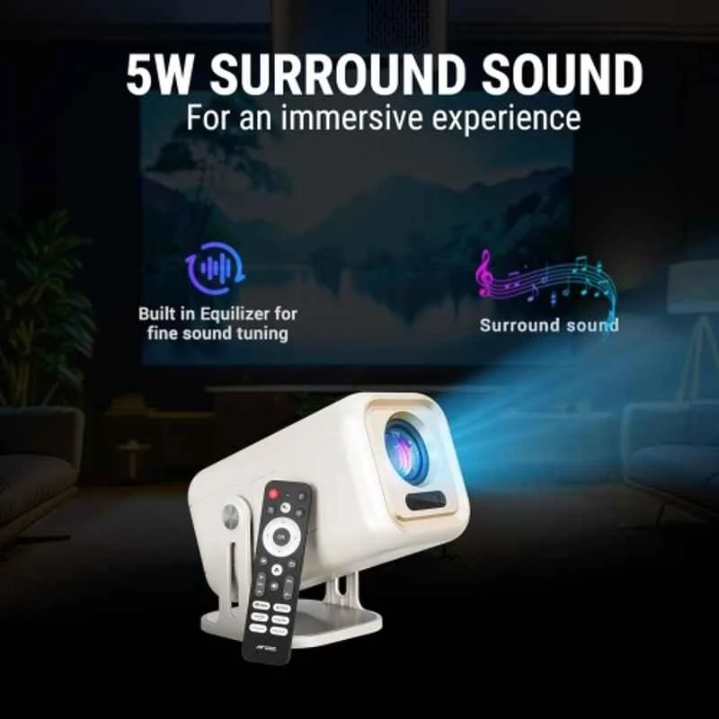 Ant Esports View 690 AF 200 inch 8000lm 1080p Home Projector with 4K Decoding, Android 13, Wi-Fi, Auto Focus, OTT APPs Portable Home Cinema & Voice Remote - view 6