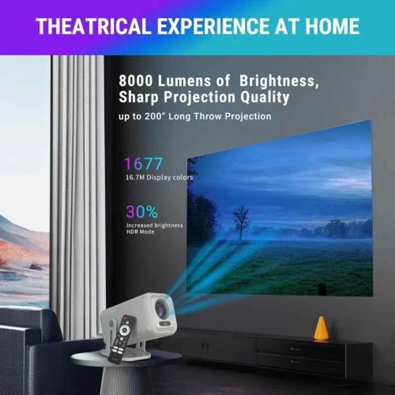 Ant Esports View 690 AF 200 inch 8000lm 1080p Home Projector with 4K Decoding, Android 13, Wi-Fi, Auto Focus, OTT APPs Portable Home Cinema & Voice Remote - view 7