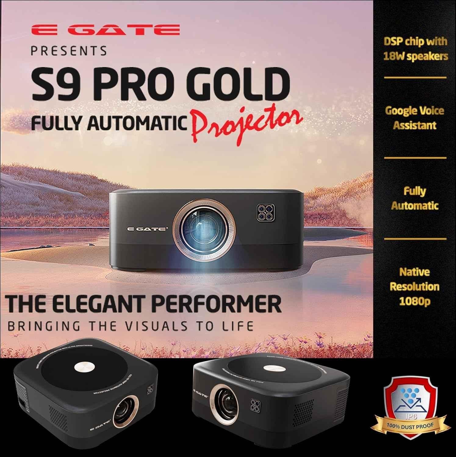 E Gate Duster 8X 17500 Lumen Android Projector, 1080p Native & 4K Ultra HDR, 18W Speaker DSP Audio, Voice Remote, Dust Proof, E Share, Netflix & more - view 1