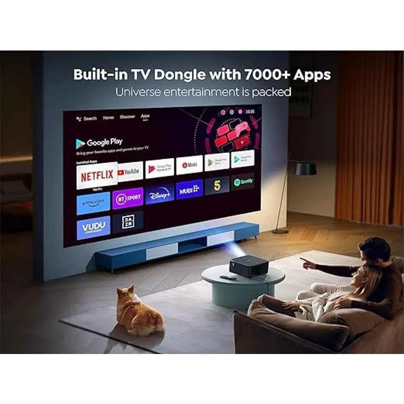 Yaber K2S 800 ANSI 1080p FHD Movie Projector with Wi-Fi 6, Bluetooth, Built-in TV Dongle, Dolby Audio, Auto Focus & Keystone - view 1