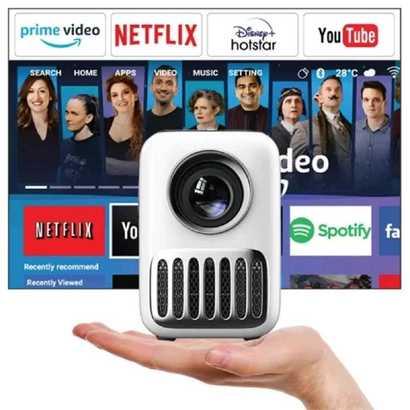 WANBO T2R Max 8200 Lumens Android Portable Projector, Native 1080p, 4K Support, Dust Free Engine, Dual 3W Speakers, Wi-Fi + Bluetooth, Screen Mirroring - view 5