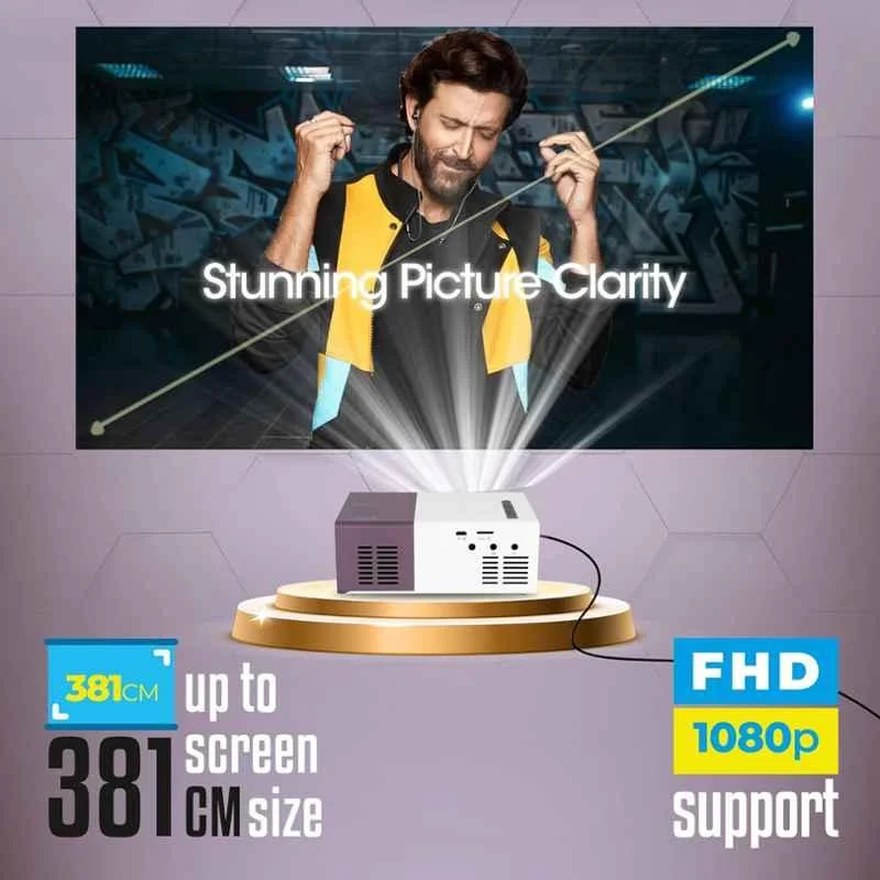 Zebronics Pixaplay 11 1500 lm Portable LED Projector FHD 720p Native & 1080p Support|150'' Screen|HDMI, USB & mSD|Built-in-Speaker|1 Year Warranty - view 6