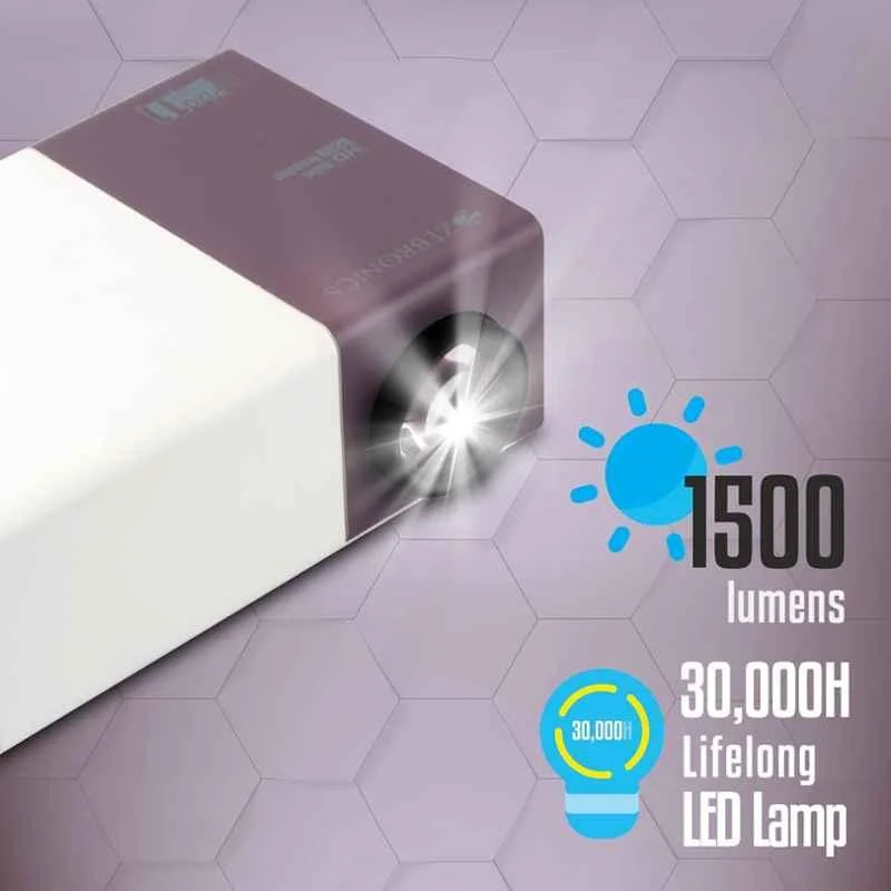 Zebronics Pixaplay 11 1500 lm Portable LED Projector FHD 720p Native & 1080p Support|150'' Screen|HDMI, USB & mSD|Built-in-Speaker|1 Year Warranty - view 7