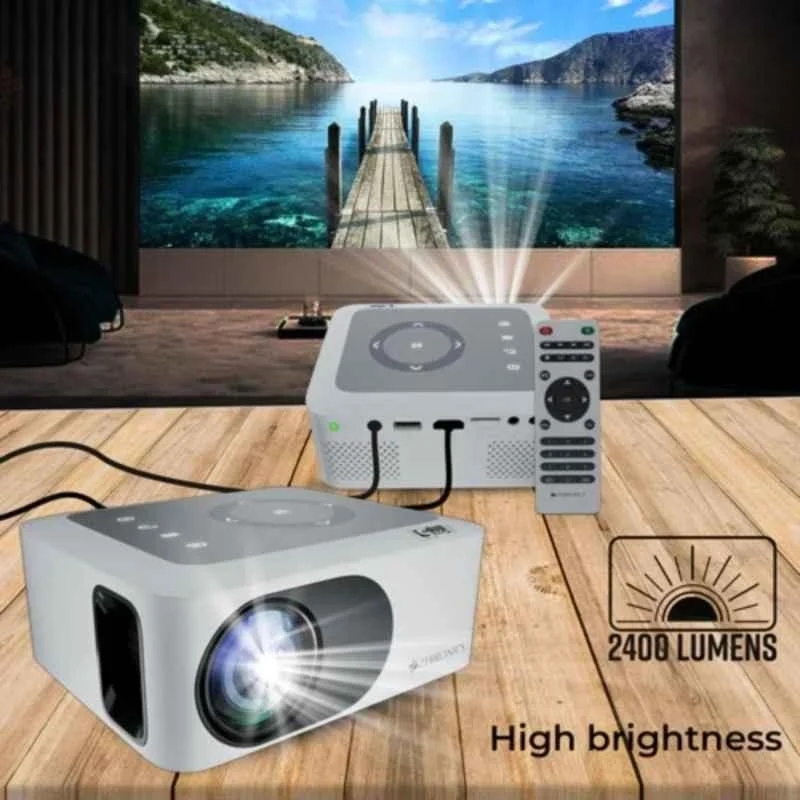 Zeb PixaPlay 51 2400 Lumens Mini Projector, FHD 1080p Support, mSD, AV IN, AUX OUT, USB, HDMI, Compact & Portable, Buuilt-in Speaker, 305 inch Screen - view 1