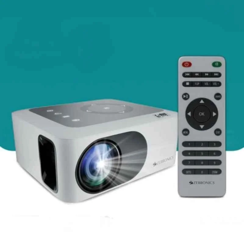 Zeb PixaPlay 51 2400 Lumens Mini Projector, FHD 1080p Support, mSD, AV IN, AUX OUT, USB, HDMI, Compact & Portable, Buuilt-in Speaker, 305 inch Screen - view 4