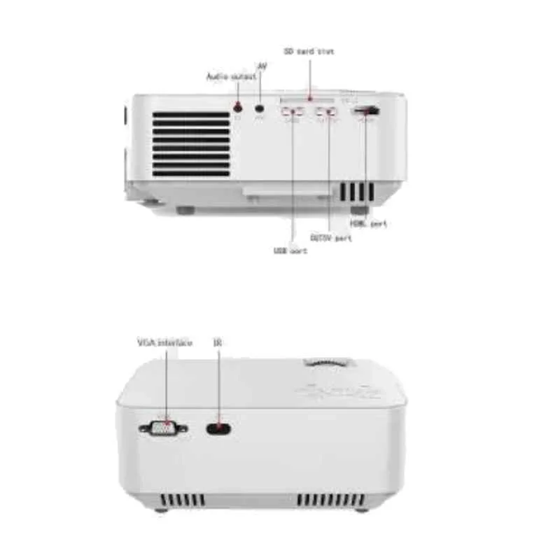 IBS T21 1500lm White Mini LCD Multimedia Home Theater Projector with Cable - view 2