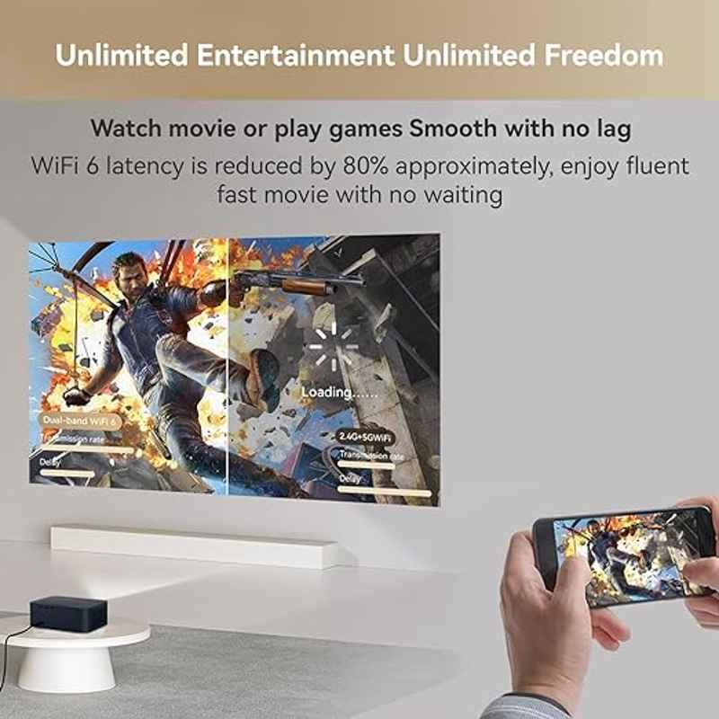 WANBO X2 Max 450 ANSI Lumens Automatic Android Projector, Native 1080p FHD, 4K Support, Wi-Fi, Bluetooth, Auto Focus, Built-in Speaker, Netflix & More - view 3