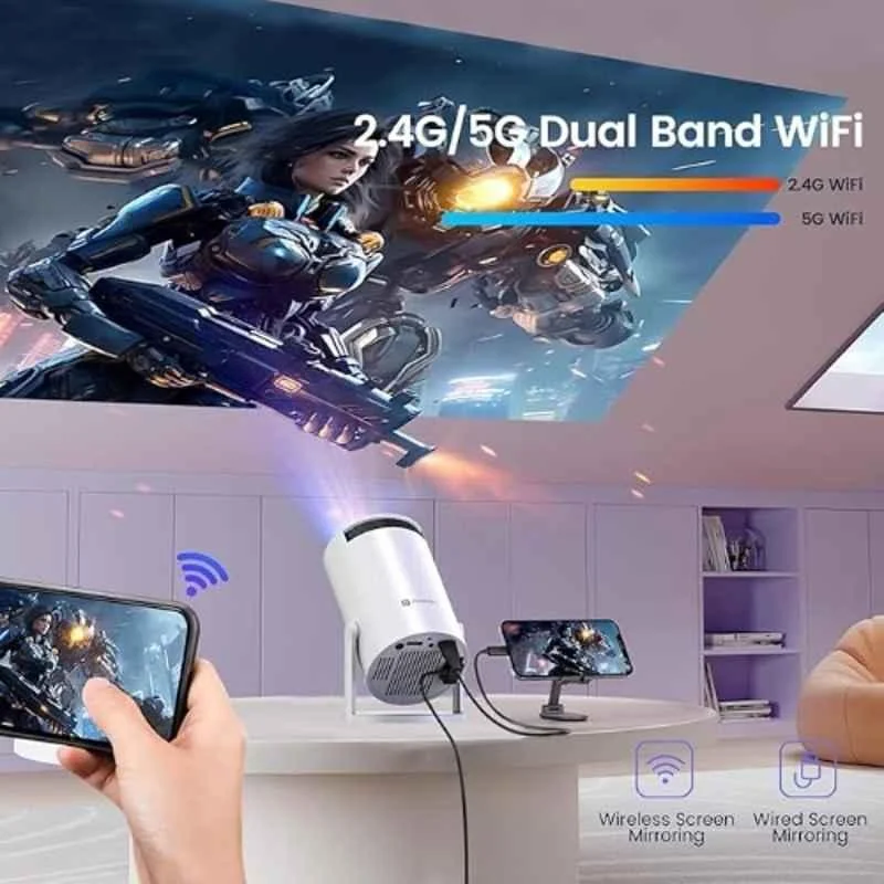 Portronics Beem 440 2000lm Android LED Projector Native 720p HD, Built-in Streaming Apps, 3 Watts Speaker, Screen Mirroring, Auto Focus, 150 inch Screen - view 2