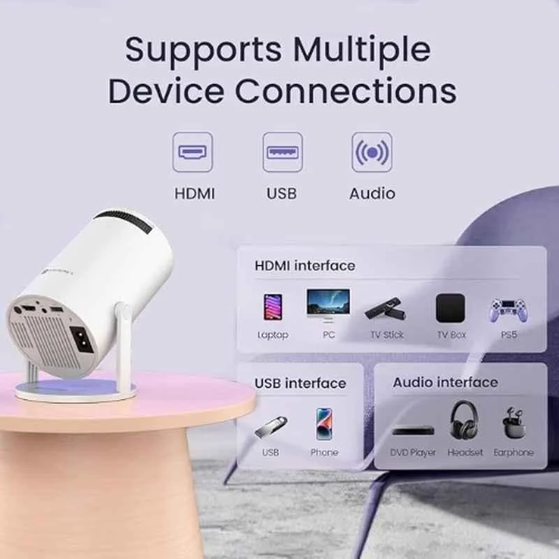 Portronics Beem 440 2000lm Android LED Projector Native 720p HD, Built-in Streaming Apps, 3 Watts Speaker, Screen Mirroring, Auto Focus, 150 inch Screen - view 3