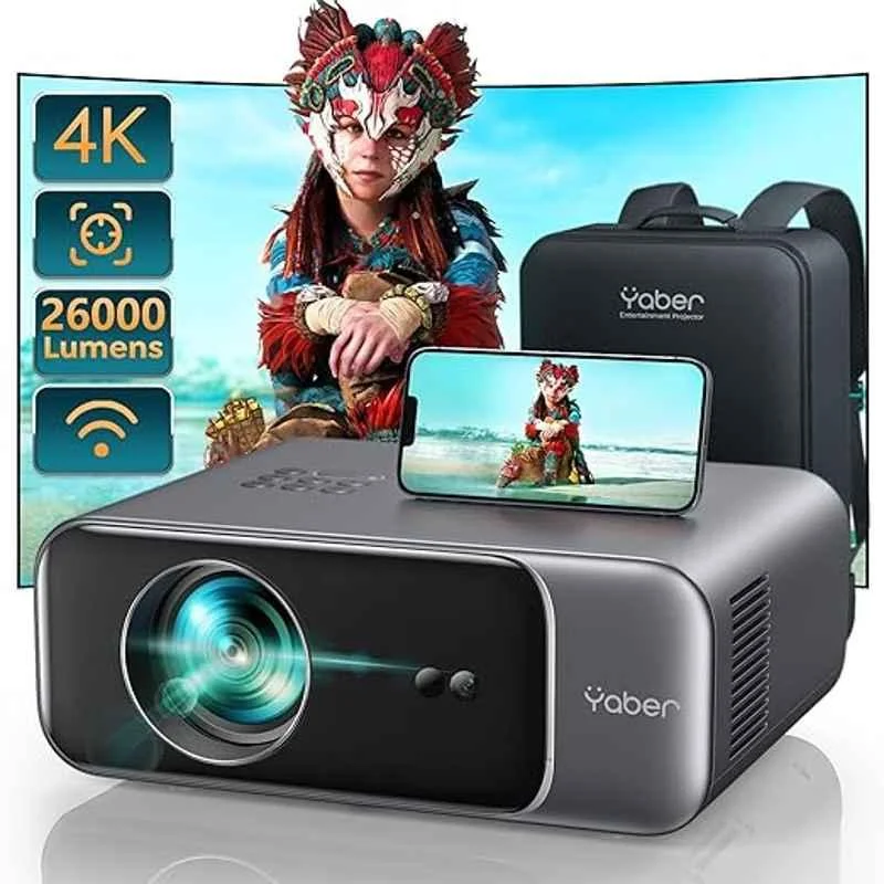 Yaber PRO V9 16000 Lumens Wi-Fi Bluetooth Portable Projector Native 1080p|4K Support|BT, Wi-Fi, USB & HDMI|300" Display|Auto Focus|1 Year Warranty - view 5