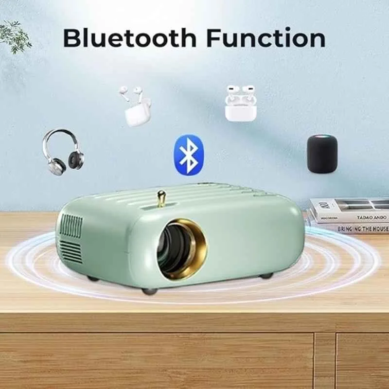 WZATCO Pixel Plus 3900 Lumens Portable Bluetooth Projector, Native 720p FHD, 1080P Support, Screen Mirroring, Electronic Keystone, 176" Screen - view 3
