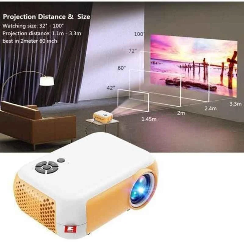 Yoton YT-A10 20W 4000lm 1080p Yellow Full HD Wi-Fi LED Portable Projector - view 1