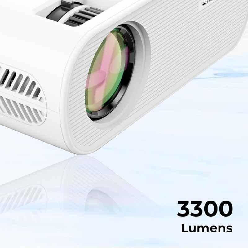 ZEBRONICS LP1000 3300 Lumens FHD LED Projector 1080p|USB, HDMI & AUX|50,000h Lifelong lamp|Built in Speaker|With Remote|150" Screen|1 Year Warranty - view 3