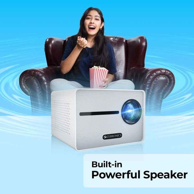 Zebronics PIXAPLAY 20 3000lm Compact Bluetooth LED Projector FHD 1080p|Bluetooth v5.1, HDMI & USB|431cm Screen Size|Built-in-Speaker|1 Year Warranty - view 3