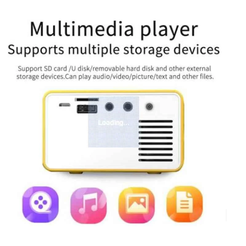 IBS T-300 3500lm Portable LED Projector with Short-Focus Optical Lens (Yellow) - view 2