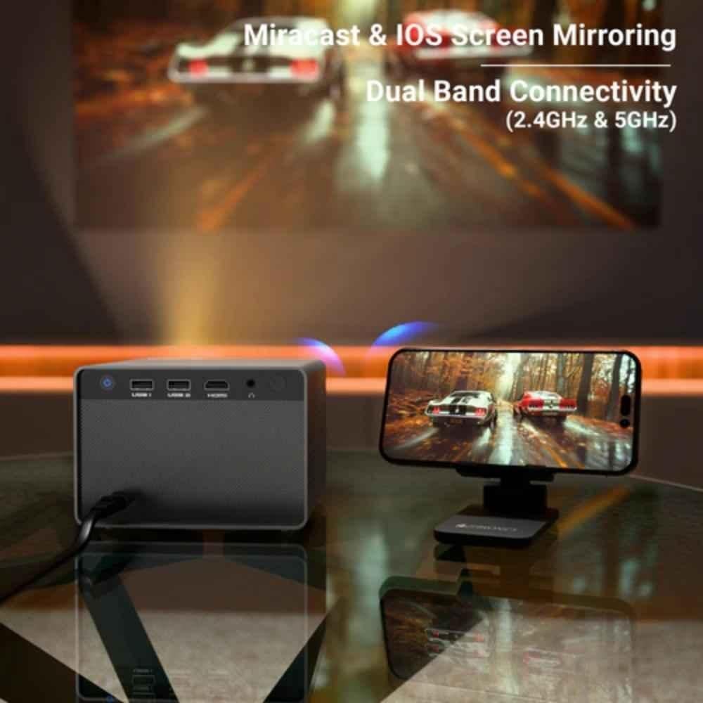 Zebronics PixaPlay 33 4800 Lumens Android Projector, FHD 1080p Support, Miracast, Screen Mirroring, Wi-Fi, Bluetooth, Auto Focus & Keystone, Long Life - view 2