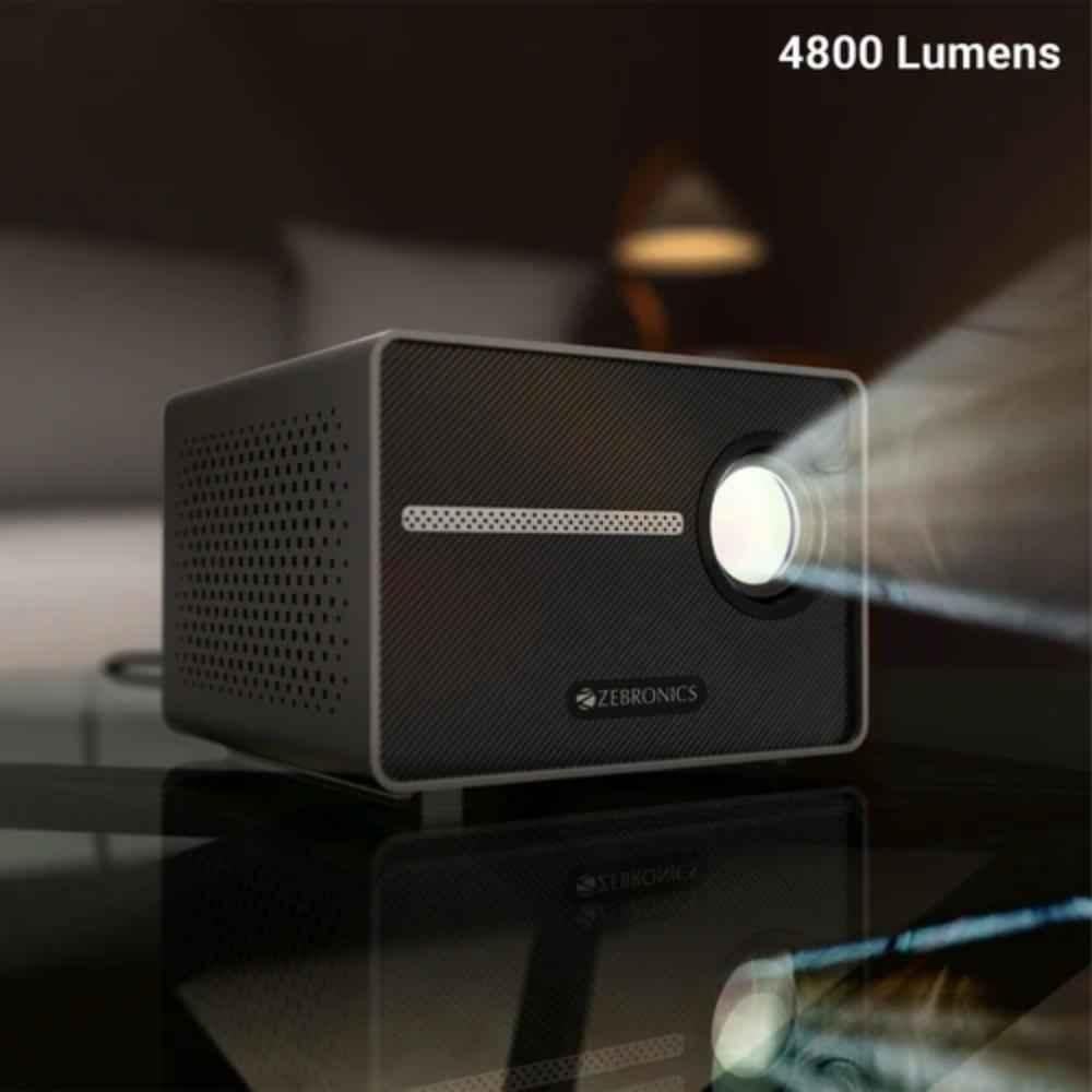Zebronics PixaPlay 33 4800 Lumens Android Projector, FHD 1080p Support, Miracast, Screen Mirroring, Wi-Fi, Bluetooth, Auto Focus & Keystone, Long Life - view 3
