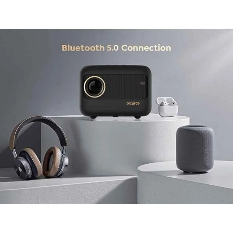 WZATCO Eve 3500 lumens Portable Projector 1080P FHD Support, Bluetooth 5.0, 5W HiFi Speaker, 176" Screen, 4K TV Stick Compatible, Electronic Focus - view 1