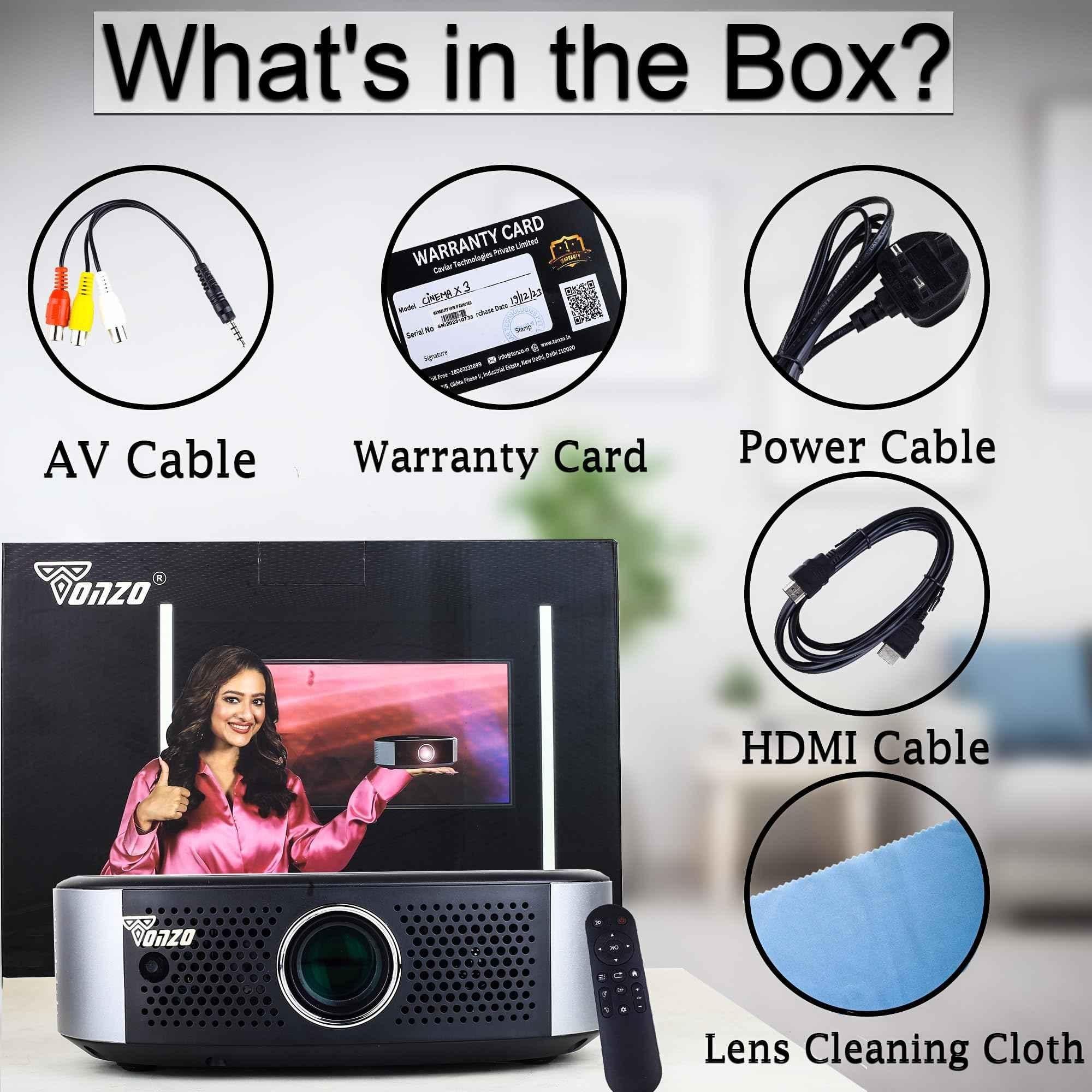 Tonzo Cinema X-3 5000lm Android 9.0 WiFi Bluetooth Projector 720p Native 1080p Supported|WiFi, BT, HDMI & USB|Preinstalled OTT|1 Year Warranty - view 3