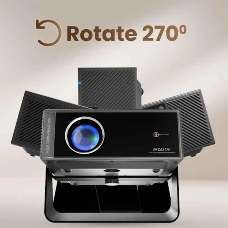 WZATCO Yuva Blaze Plus 1000 ANSI Android Projector, 4K Ultra HD, Native 1080p, Netflix Certified, AI Remote, Wi-Fi 6, BT, Screen Mirroring, 270 deg Rotate - view 4