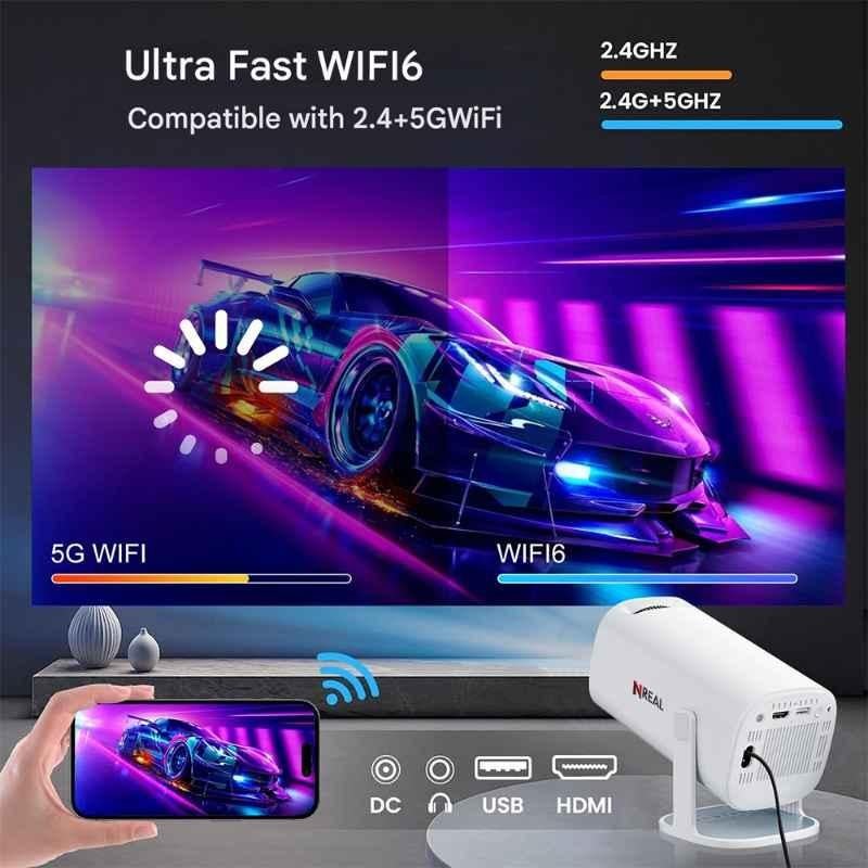 NREAL Nova V 7500lm 1080p White Smart Mini Projector for Support Wi-Fi6 - view 3