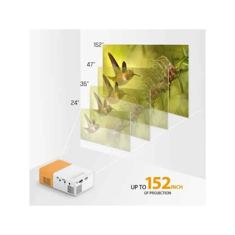 IBS UC-500 3500lm Portable LED Projector 1080p Resolution Mini Home Theater with HDMI Cable (Yellow) - view 2