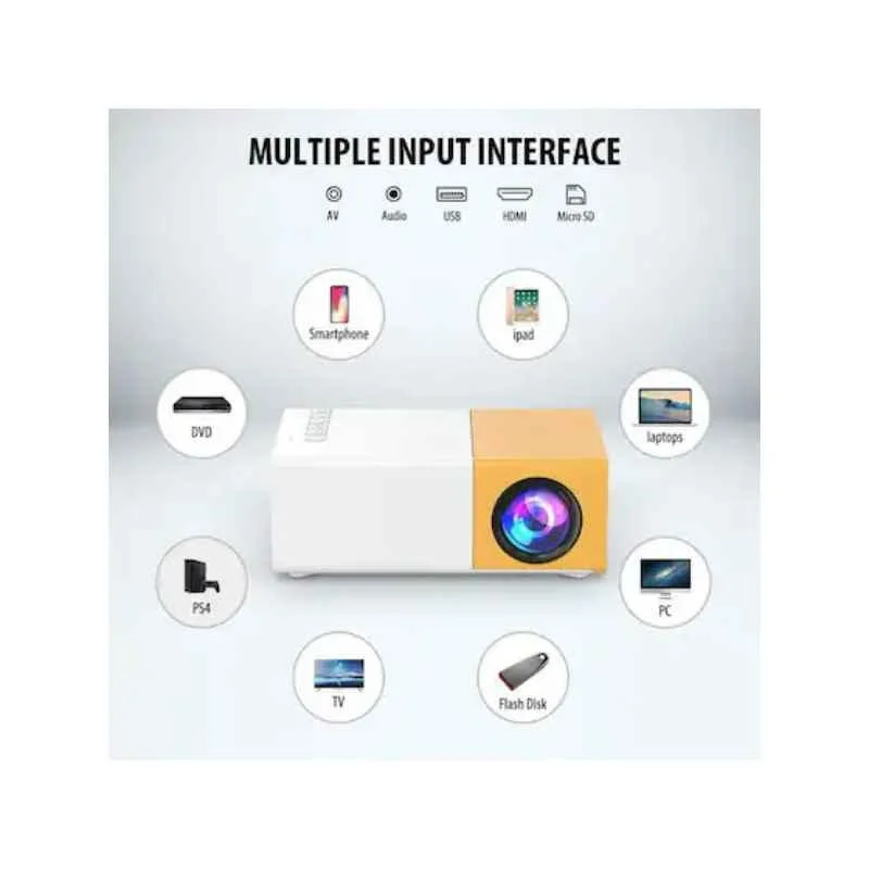 IBS UC-500 3500lm Portable LED Projector 1080p Resolution Mini Home Theater with HDMI Cable (Yellow) - view 6