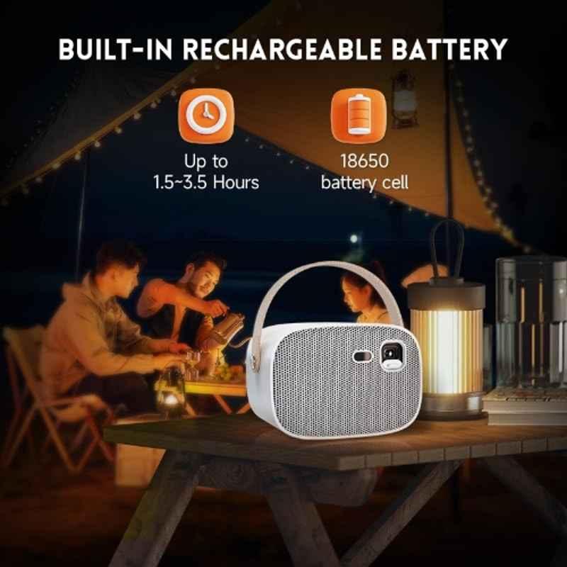E Gate Zen 6X 600 ISO Lumens Smart Portable DLP Projector, Native FHD 1080p, 4K Ultra HD, Built-in Battery, Android 9, Dual Wi-Fi and Bluetooth (Silver) - view 5