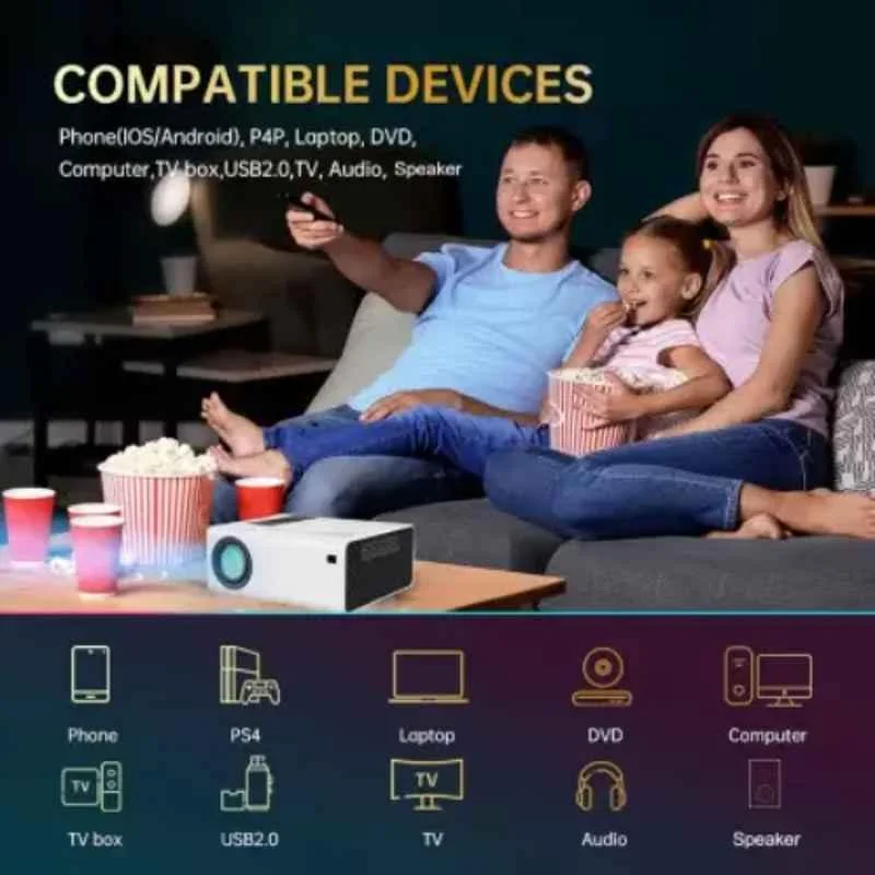 IBS T-9 4000lm 1080P Grey & Black Portable Projector - view 1