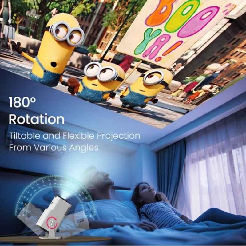 Portronics Beem 470 Mini 2000lm Smart Projector, 720p HD Native, Built-in Streaming Apps, Wireless Screen Mirroring, 3W Speaker, BT, Rotatable Design - view 1