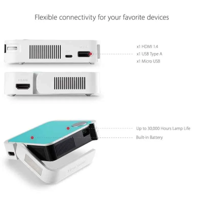 Viewsonic M1 120lm Mini Pocket Projector - view 2