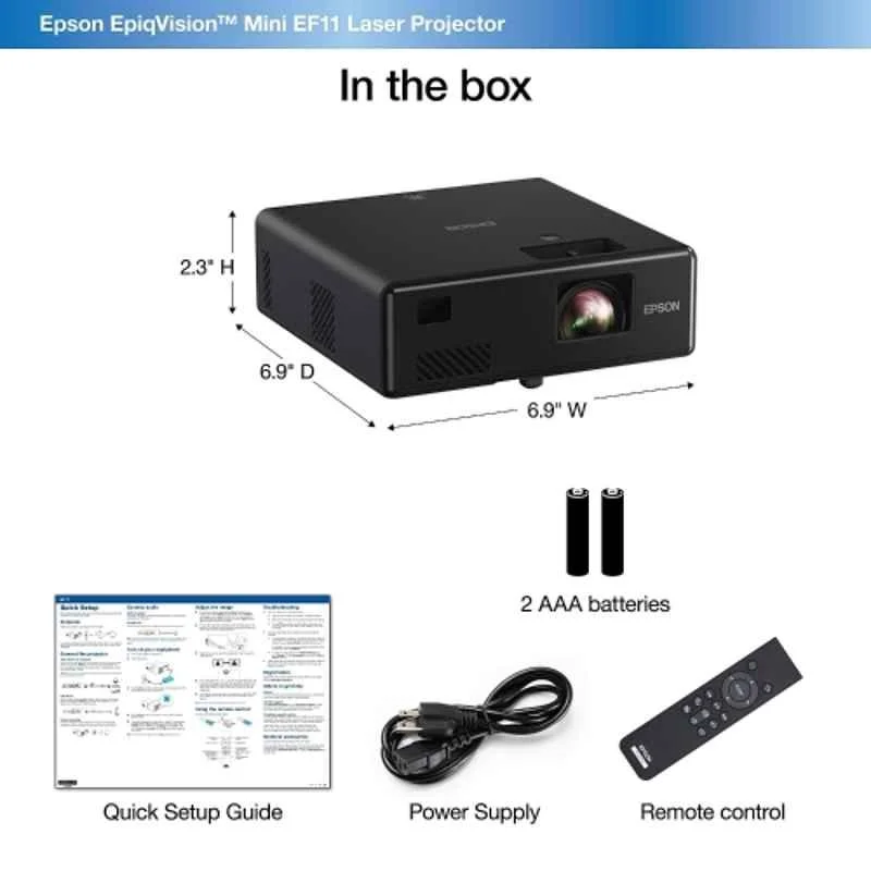 Epson EpiqVision Mini EF-11 Laser Projector, V11HA23056 - view 1