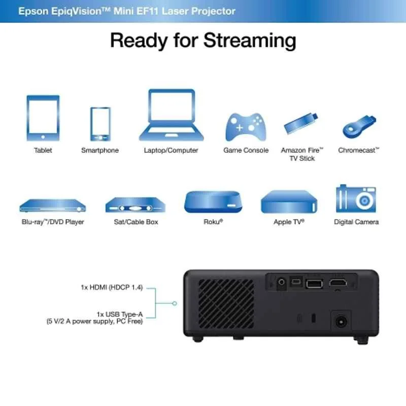 Epson EpiqVision Mini EF-11 Laser Projector, V11HA23056 - view 2