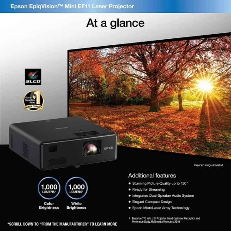 Epson EpiqVision Mini EF-11 Laser Projector, V11HA23056 - view 4