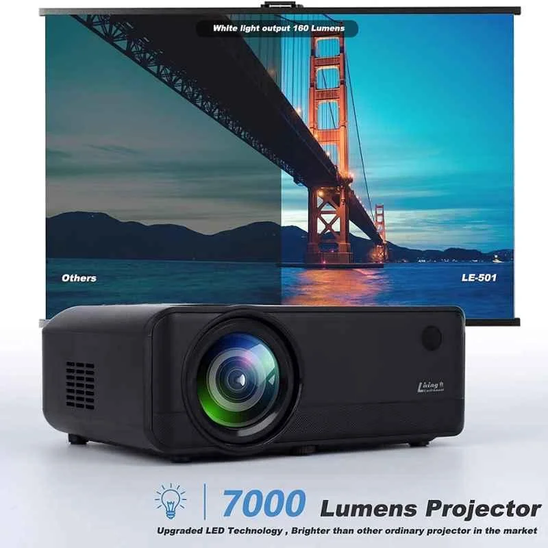 Yoton W13 7000 lm 1080p Wi-Fi Mini Projector with 200 inch Large Screen - view 3