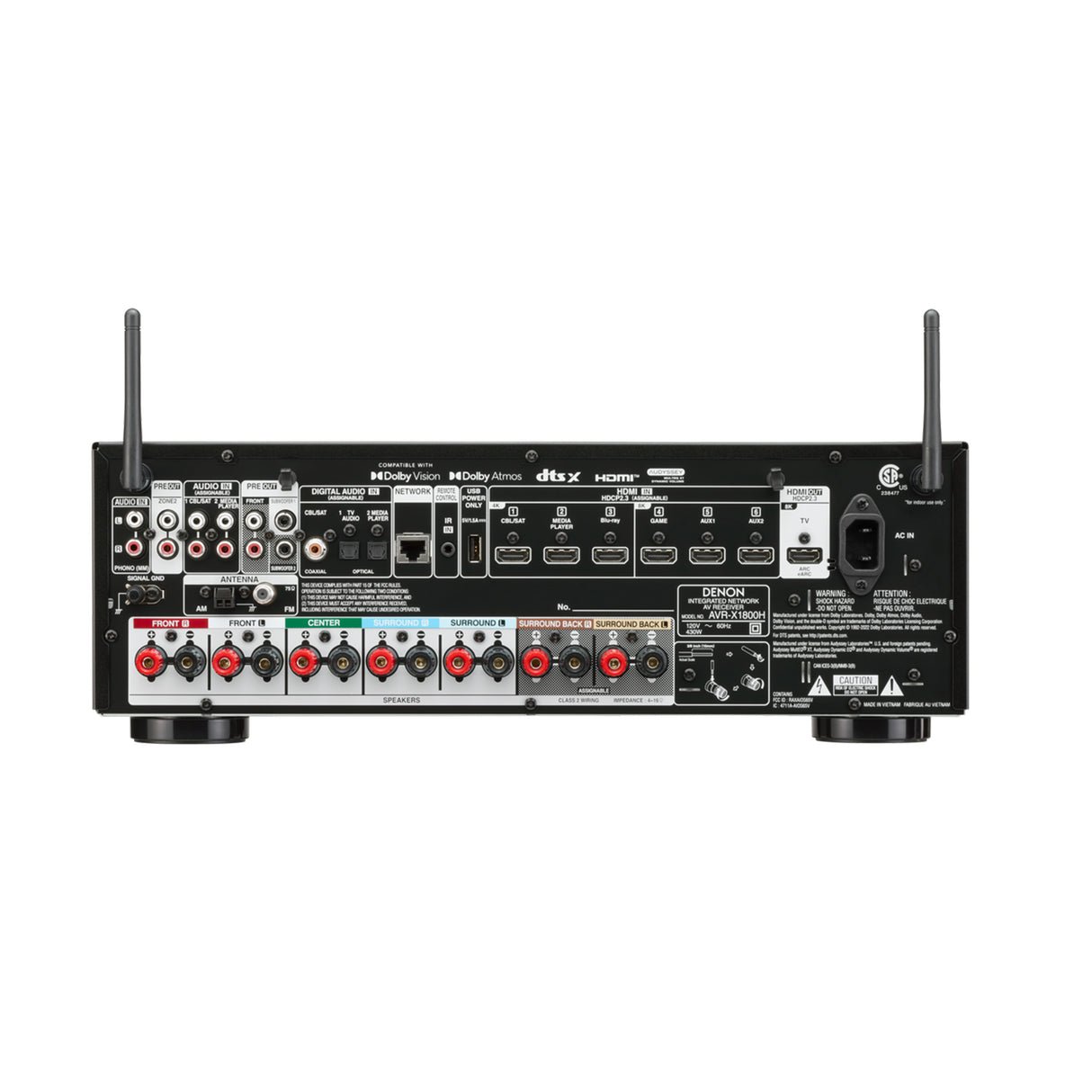Denon AVR-X1800H - 7.2 Channel 8K AV receiver with Dolby Atmos - view 2