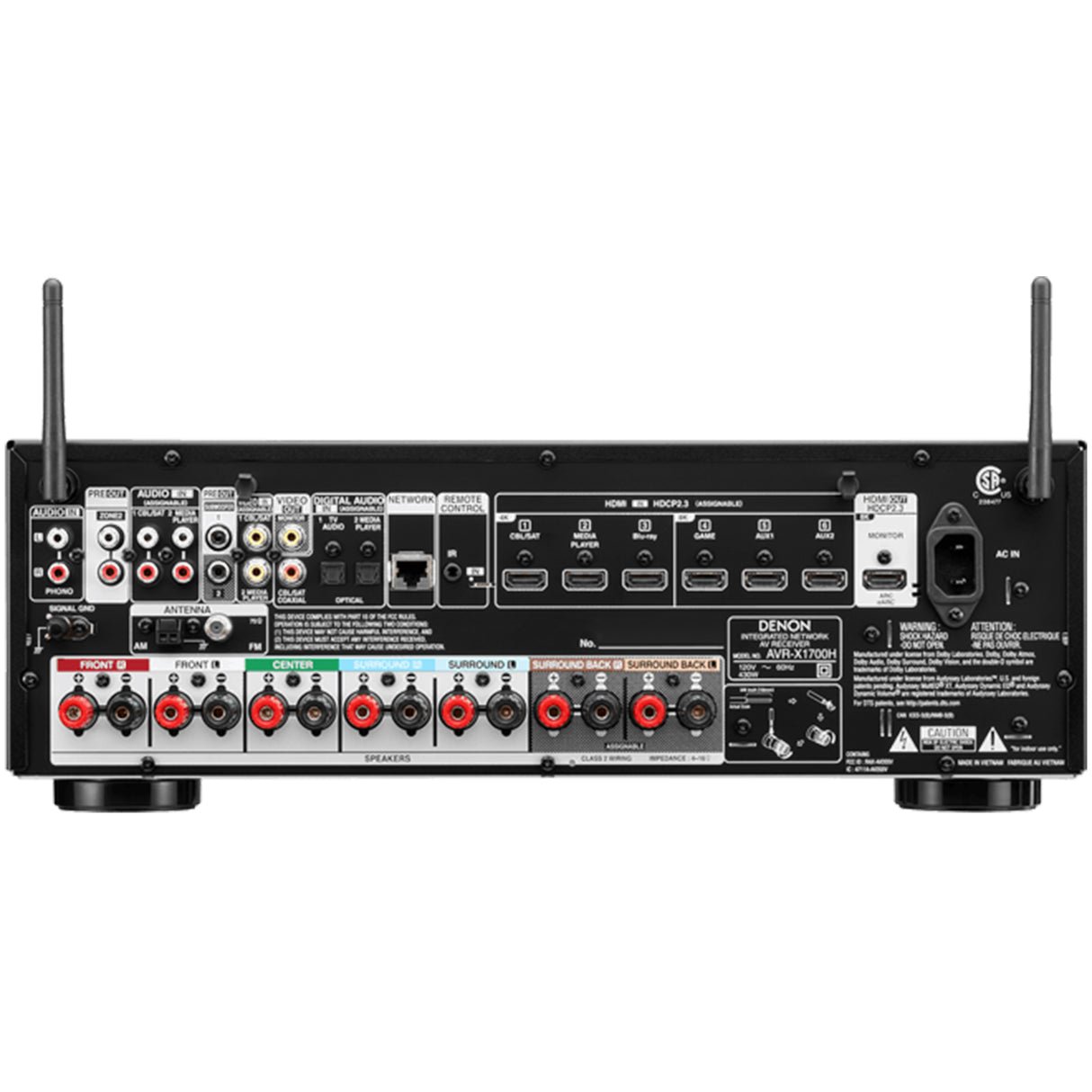 Denon AVR-X1700H - 7.2 Channel 8K AV receiver with Dolby Atmos - view 1