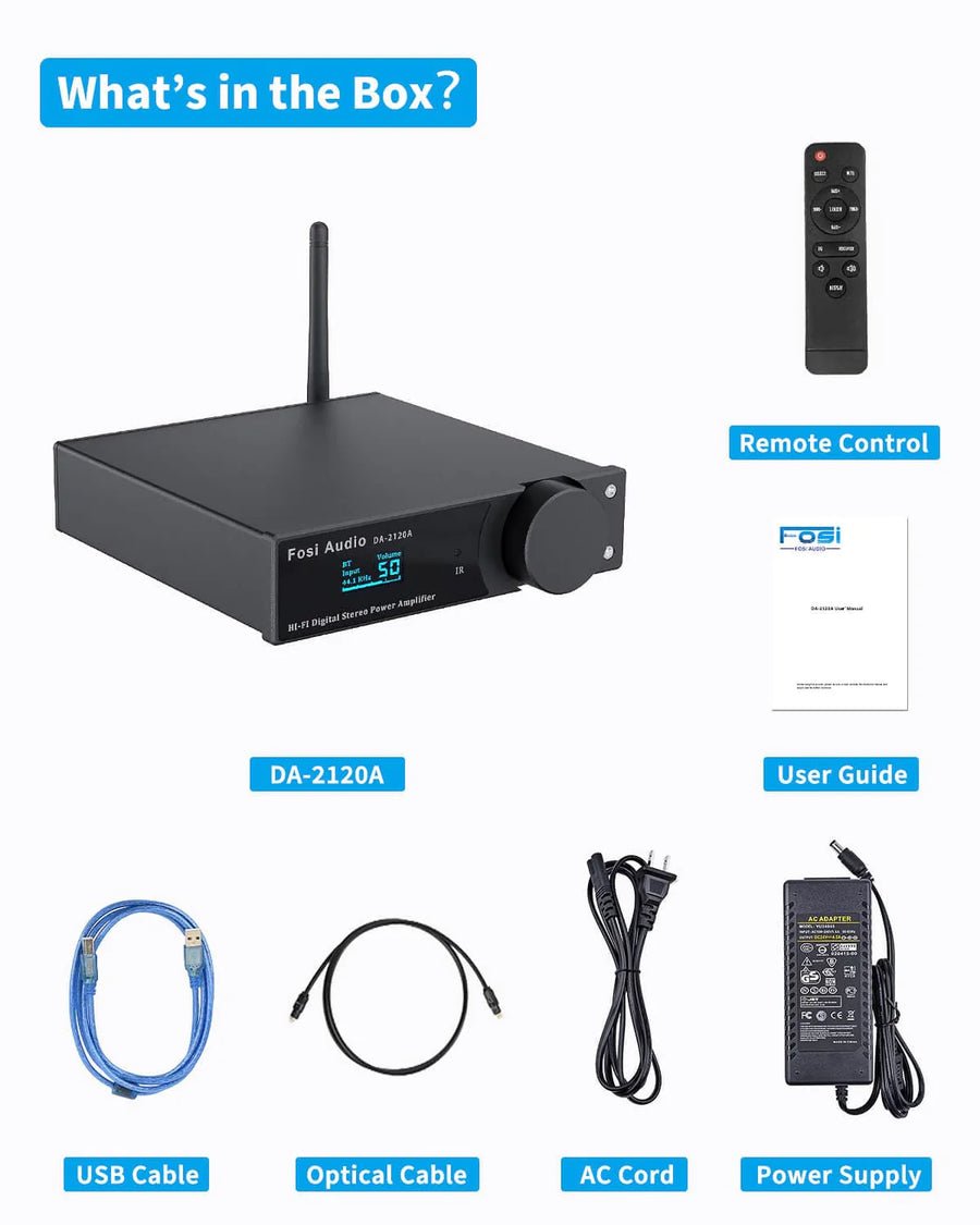 Fosi Audio DA2120A - 2 Channel Integrated Stereo Amplifier with DAC SPDIF & Bluetooth - view 1