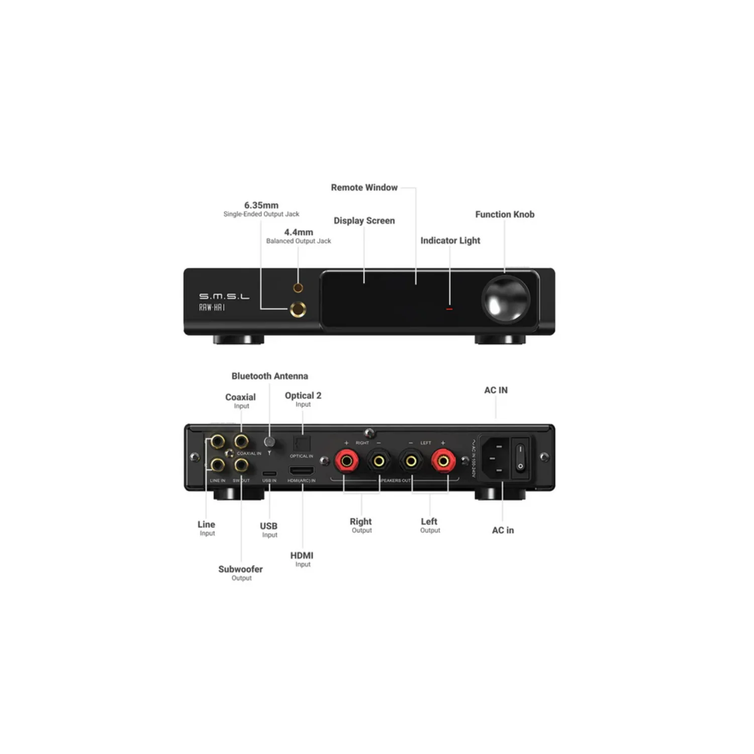SMSL RAW-HA1- Desktop DAC & Amplifier - view 8