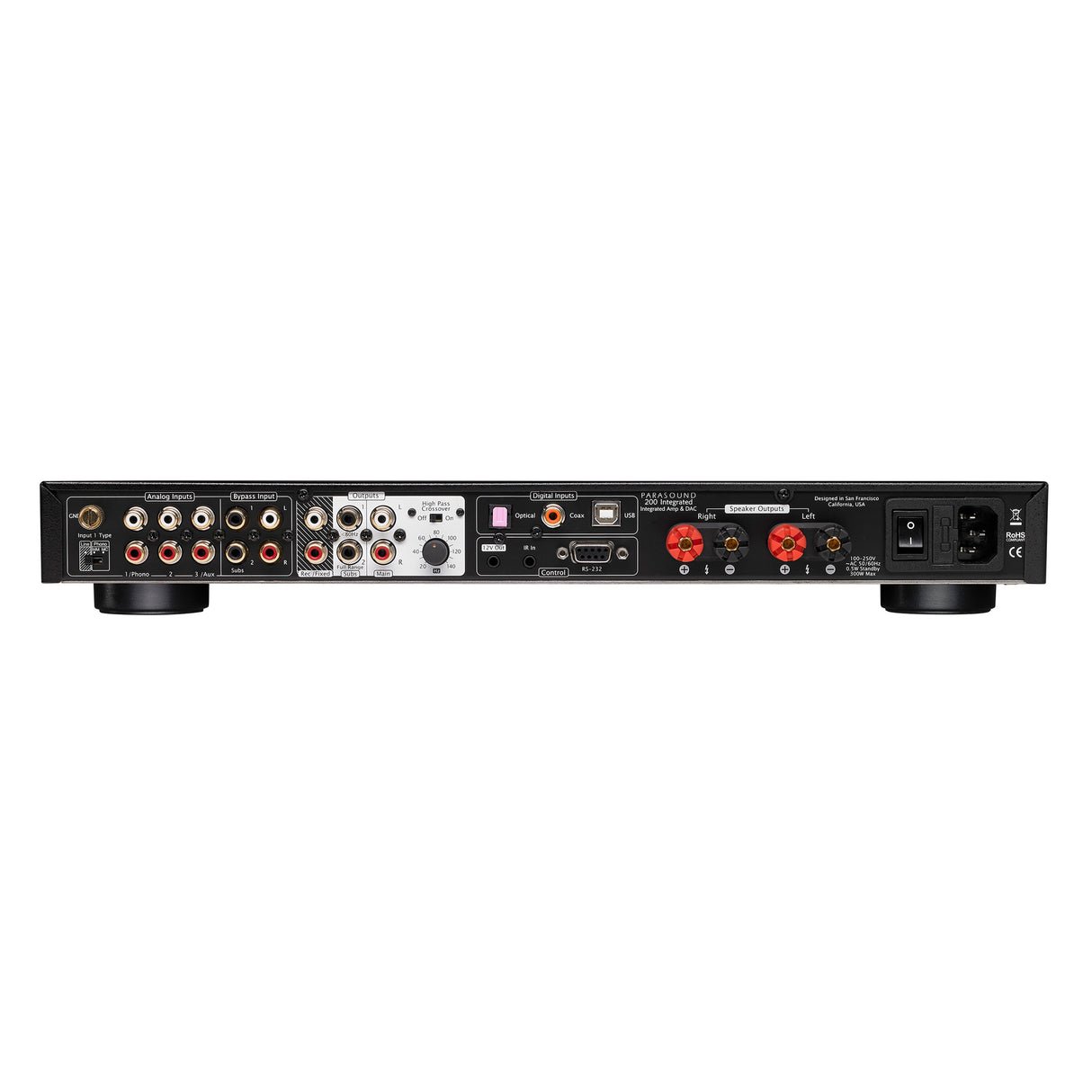 Parasound New Classic 200 - 2 Channel Integrated Stereo Amplifier with DAC (Black) - view 2