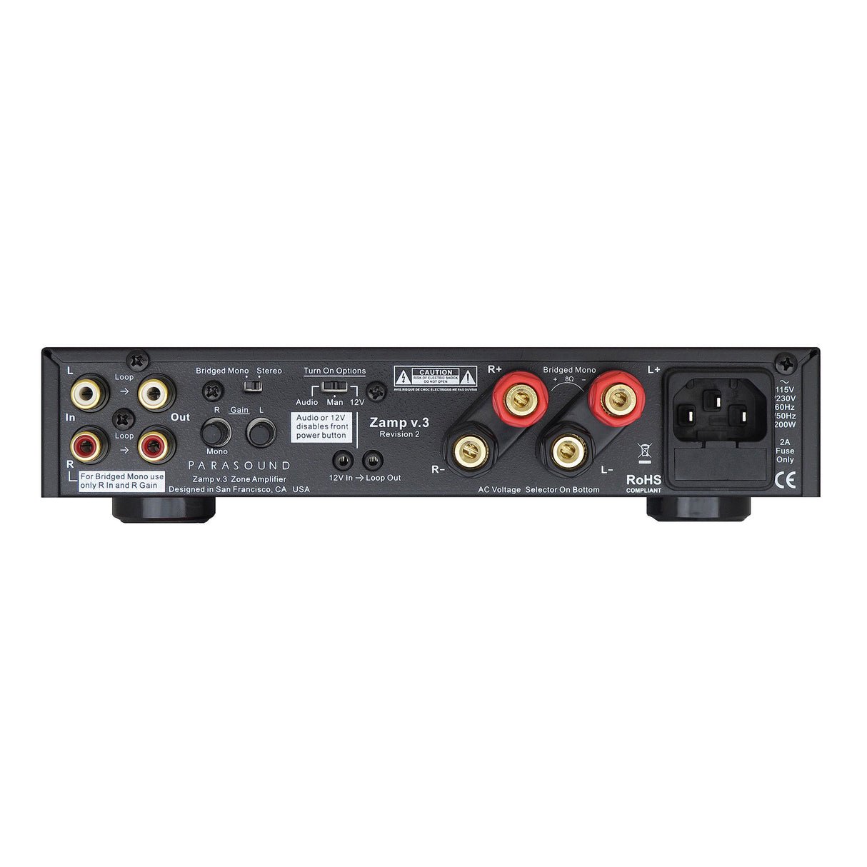Parasound Zamp v.3 - 2 Channel Stereo Power Amplifier (Black) - view 2