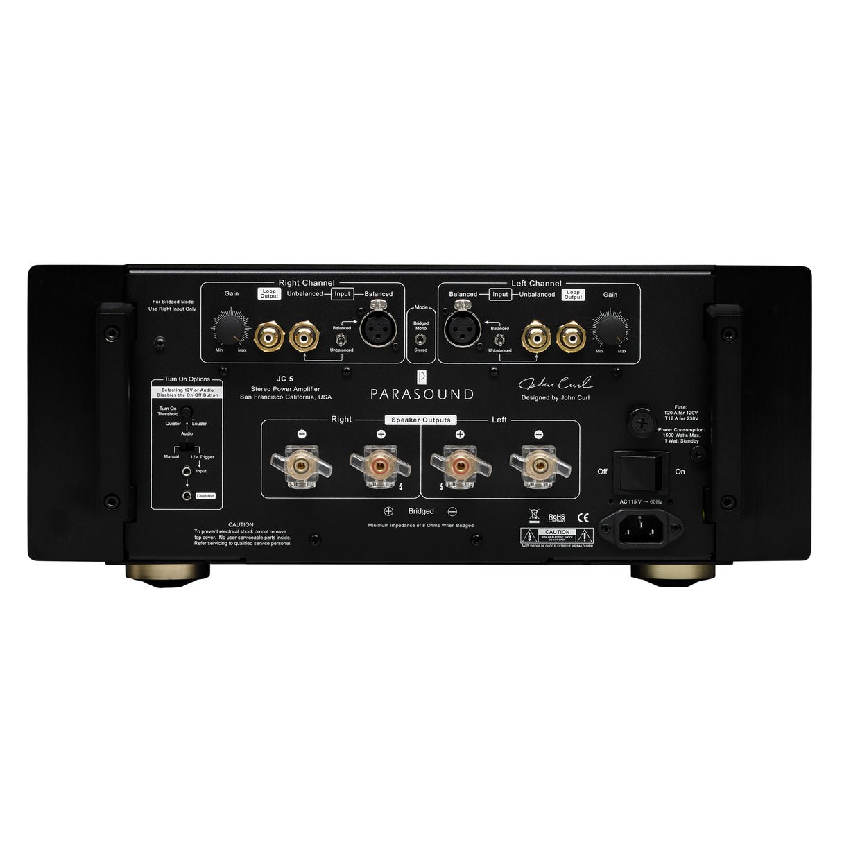 Parasound JC5 Halo - 2 Channel Stereo Power Amplifier (Black) - view 2