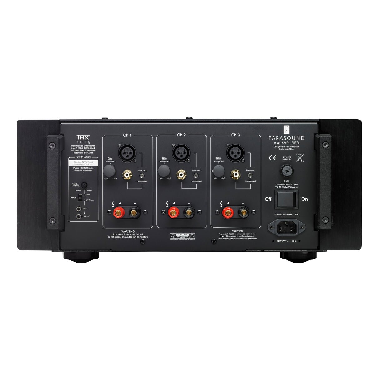 Parasound Halo A31- 3 Channel Power Amplifier (Black) - view 1