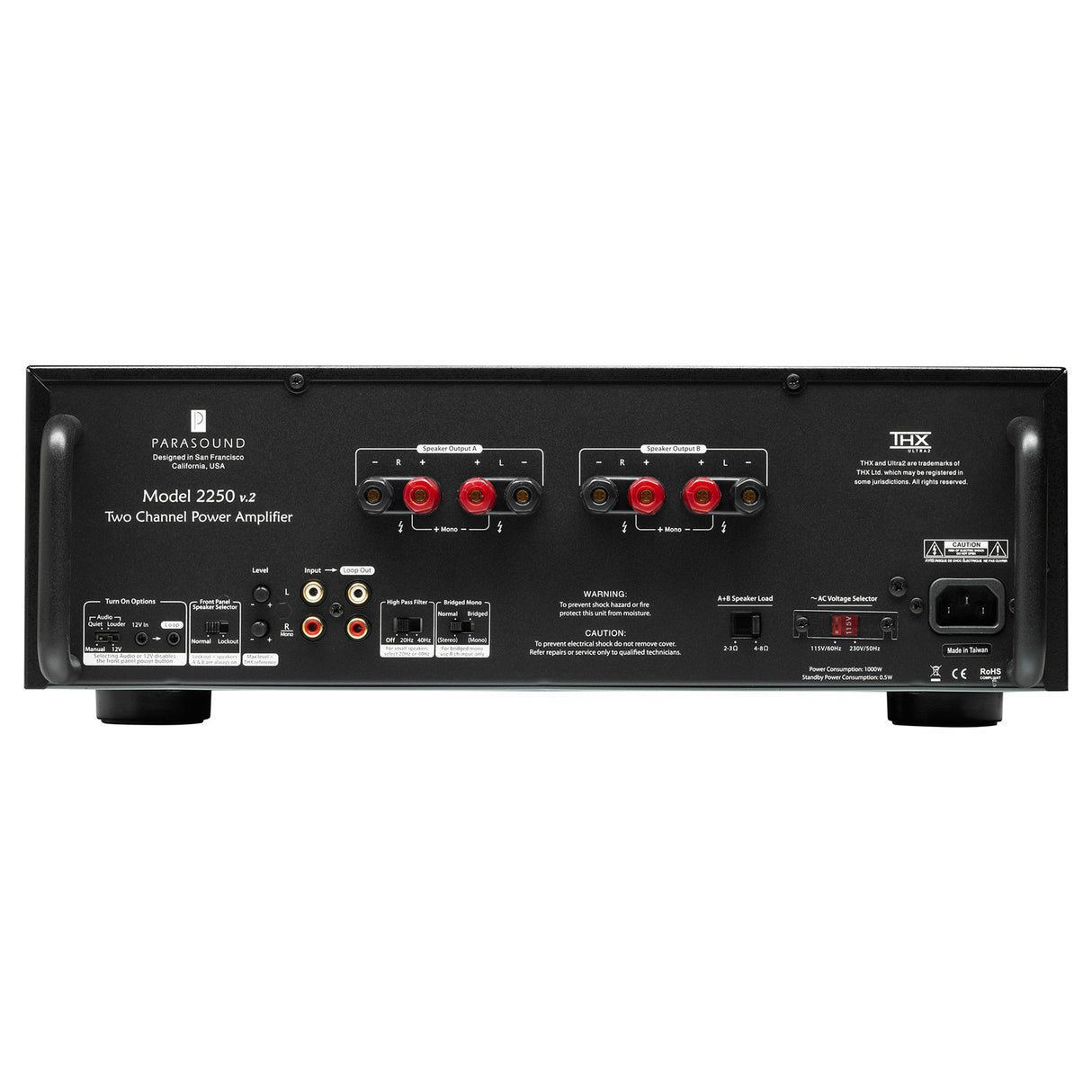 Parasound New Classic 2250 v.2 - 2 Channel Power Amplifier (Black) - view 2
