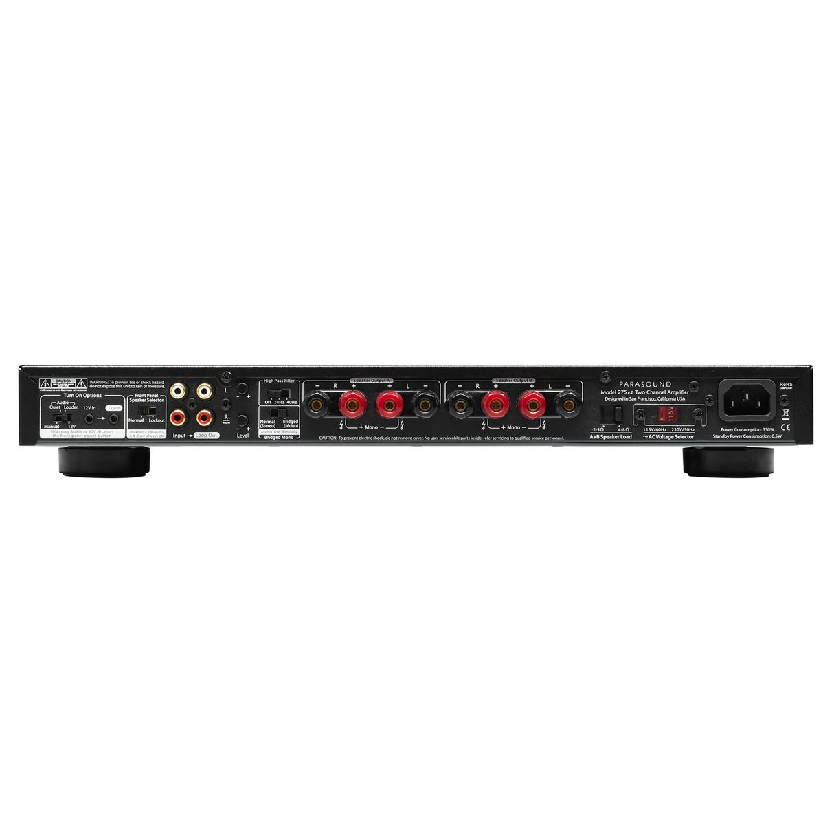 Parasound New Classic 275 v.2 - 2 Channel Power Amplifier (Black) - view 2