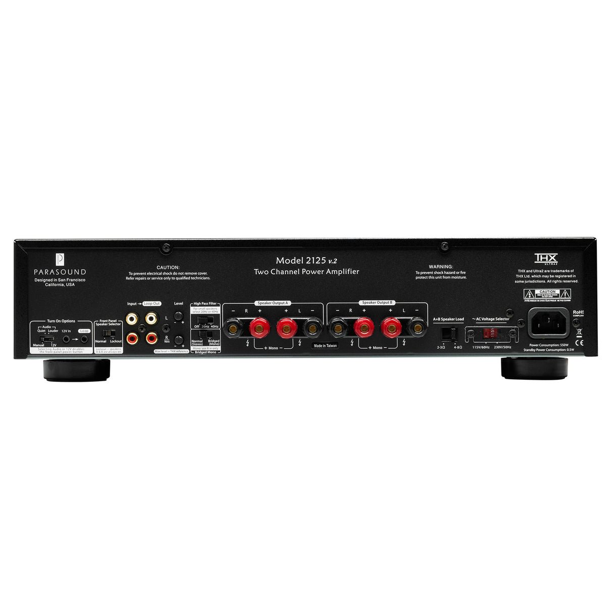 Parasound New Classic 2125 v.2 - 2 Channel Power Amplifier (Black) - view 1