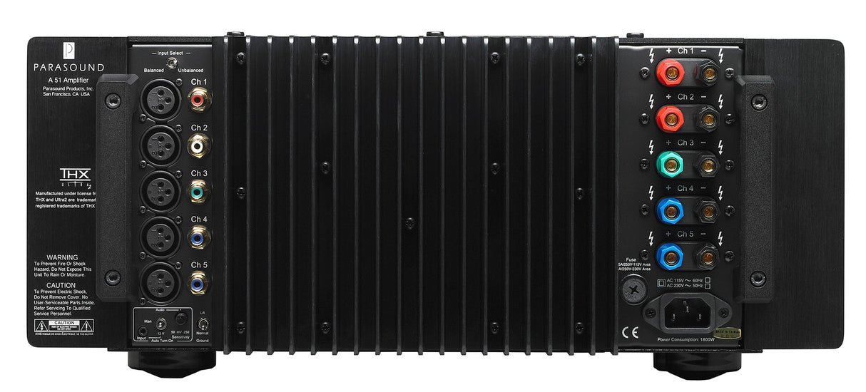 Parasound Halo A51 -THX Certified 5 Channel Power Amplifier (Black) - view 2