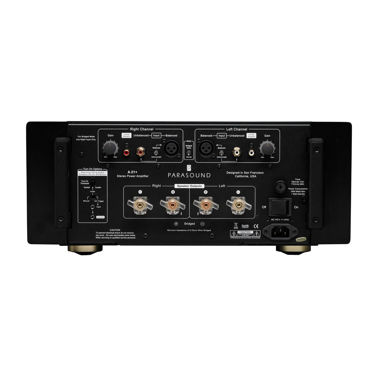 Parasound Halo A21+ Stereo Power Amplifier (Black) - view 2